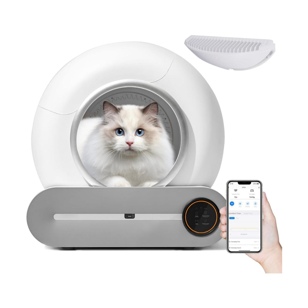 ELS Pet Cat Cleaner 65L Hacim 9L Kapasiteli ve Wifi Uygulama Bağlantılı Kedi Tuvaleti
