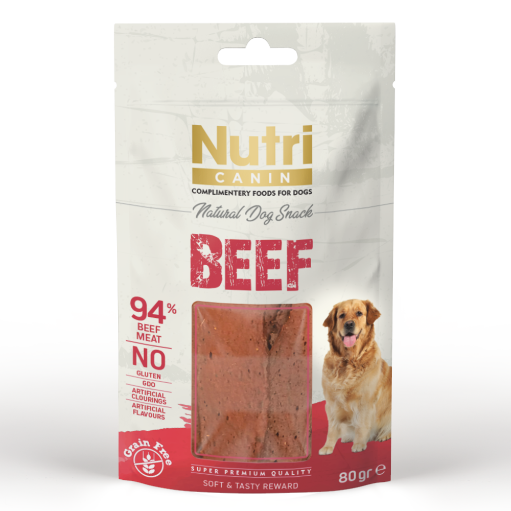 Nutri Canin Tahılsız Sığır Eti 80gr Atıştırmalık Köpek Ödülü