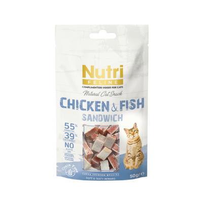 Nutri Feline Chicken & Fish Sandwich Snack 50 gr