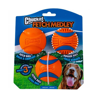 Chuckit! Fetch Medley (Gen 3) 3'lü Köpek Oyun Topu (Orta Boy)