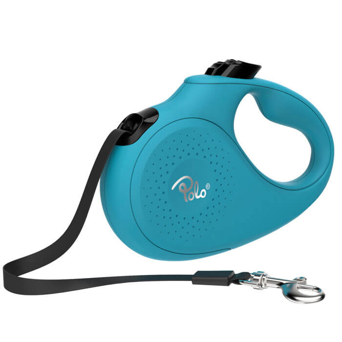 Polo Solid Turkuaz Otomatik Köpek Tasması Large 5m/50 Kg