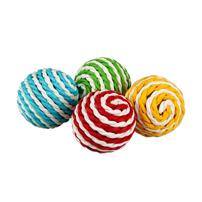 Polo İp Kaplama Top Kedi Oyuncağı 4cm