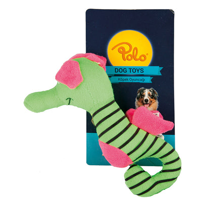 Polo Peluş Çizgili Denizatı Yeşil/Mavi Köpek Oyuncağı 18cm