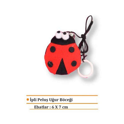 Eastland İpli Peluş Uğur Böceği Kedi Oyuncağı 7cm