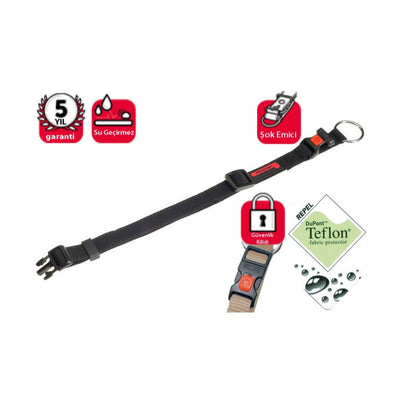 Karlıe Teflon Kilitli Boyun Tasması 30-45cm Siyah