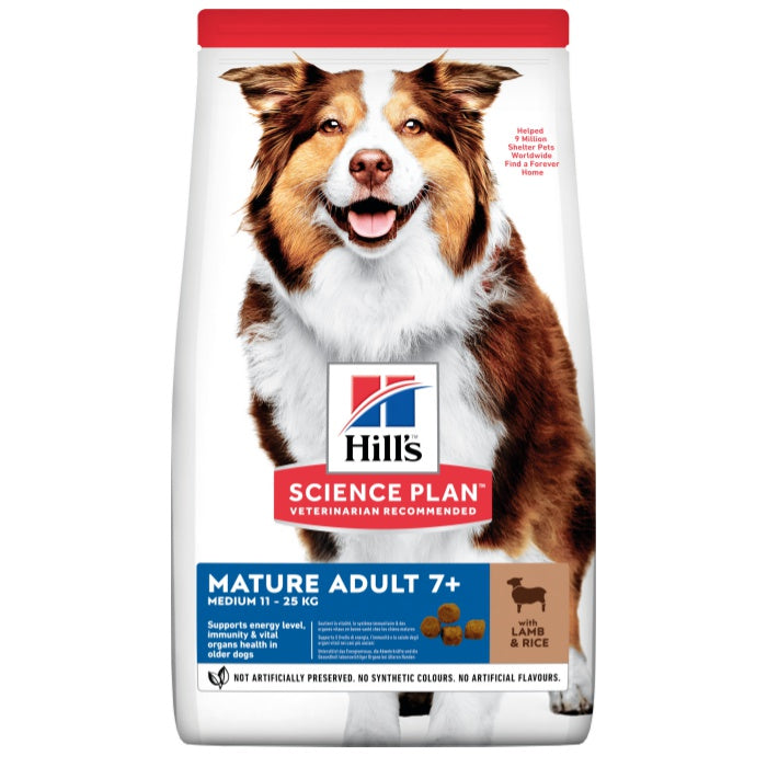Hill's Mature Adult 7+ Medium Lamb-Rice Köpek Maması 14 Kg
