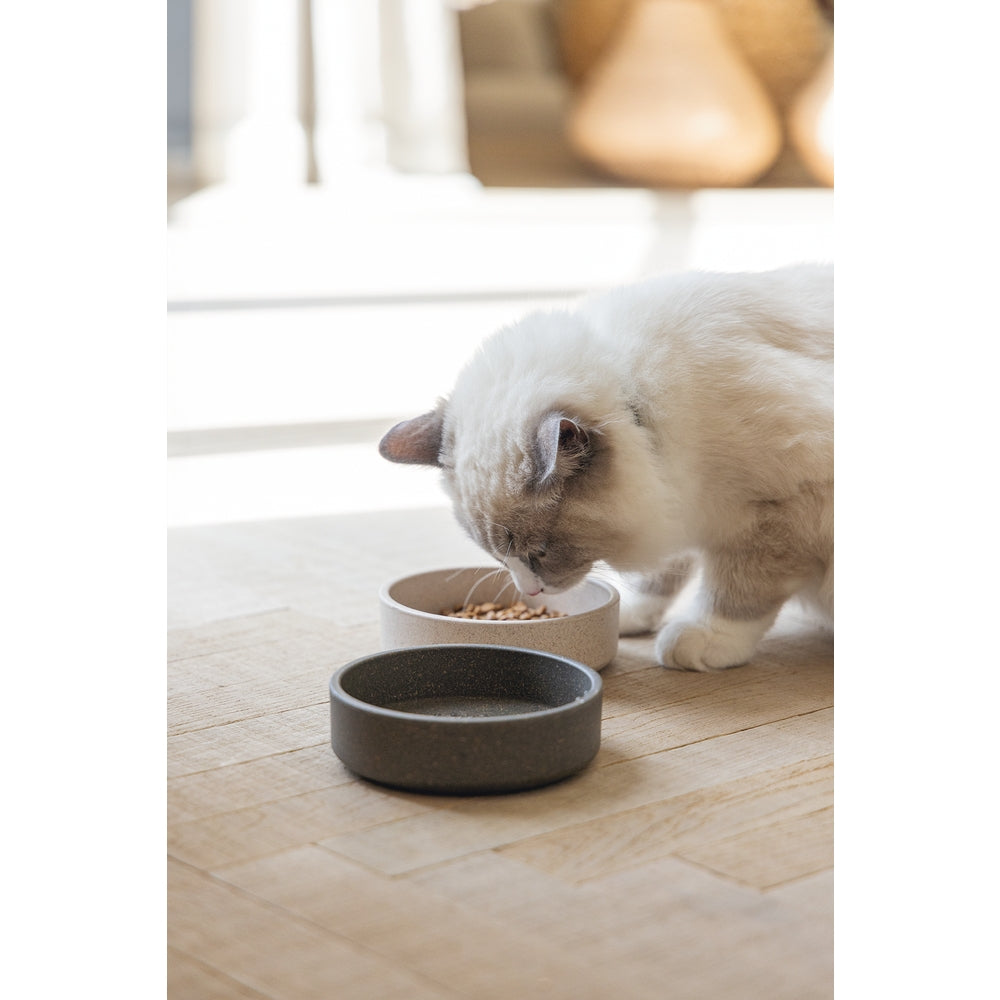 Beeztees DBL Kedi Mama Su Kabı, Bambu, Bej 12cm, 250ml