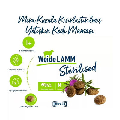 Happy Cat Sterilised Weide Lamm 10 Kg Kedi Maması