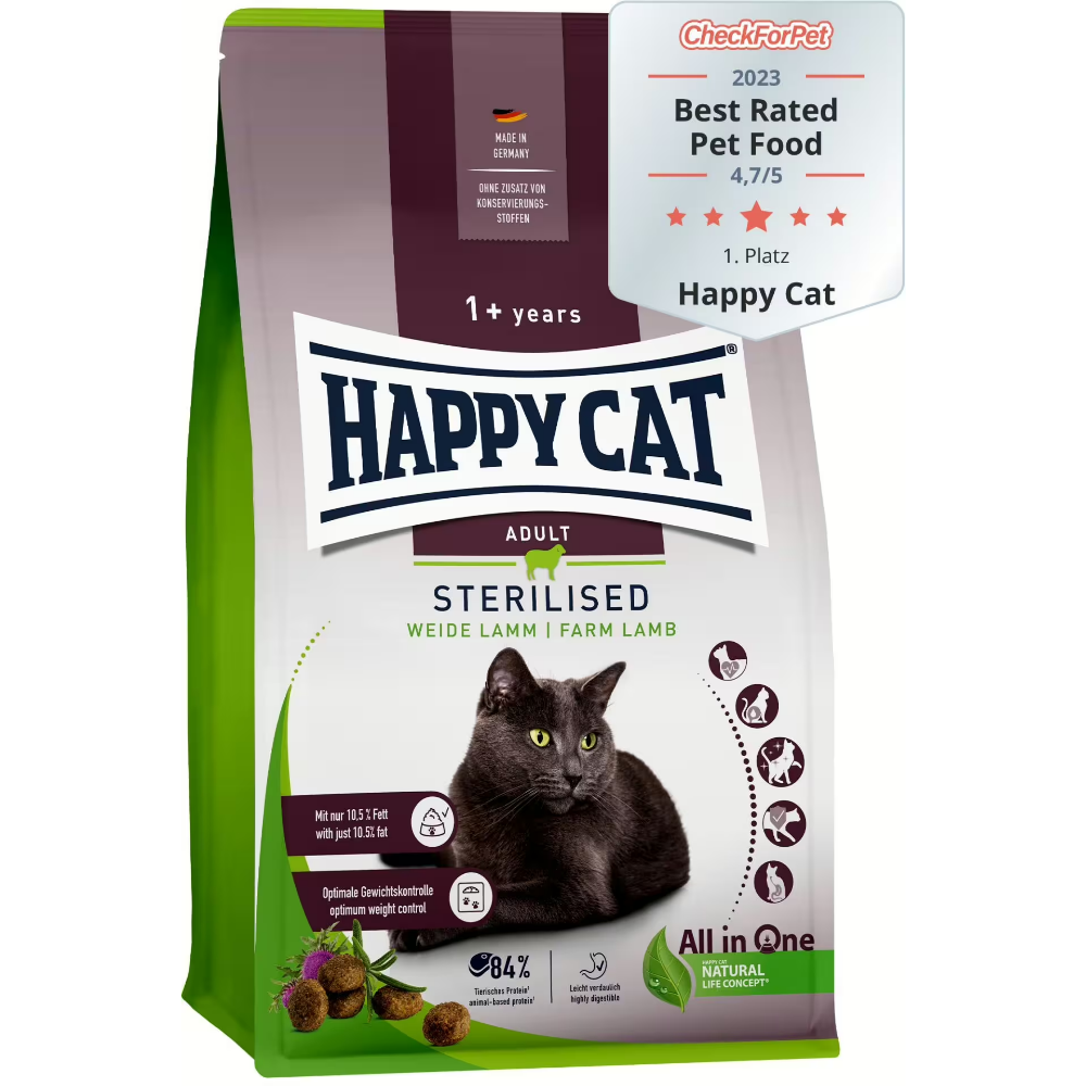 Happy Cat Sterilised Weide Lamm 10 Kg Kedi Maması
