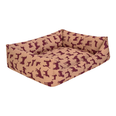 Pet Comfort Uniform Bej-Bordo Kedi ve Köpek Yatağı S 50x40cm