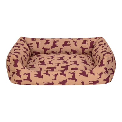 Pet Comfort Uniform Bej-Bordo Kedi ve Köpek Yatağı S 60x50cm