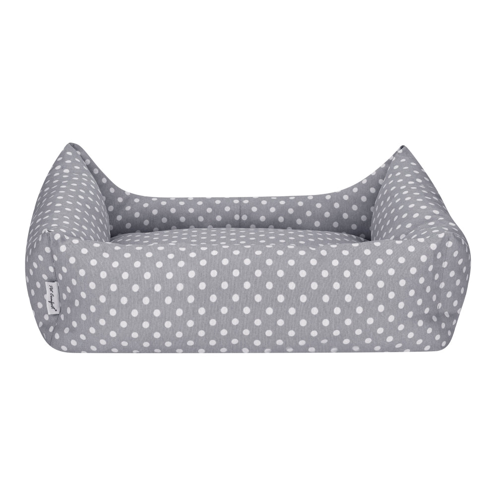 Pet Comfort Uniform Gri Puantiyeli Kedi ve Köpek Yatağı S 60x50cm