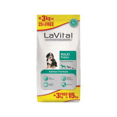 LaVital Büyük Irk Yavru Kuru Köpek Maması (Maxi Puppy) Somonlu 15 KG