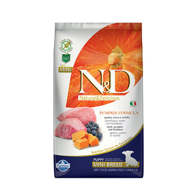 N&D Pumpkin Tahılsız Balkabaklı Kuzu Etli Yaban Mersinli 2.5 Kg Mini Yavru Köpek Maması