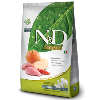 N&D Prime Tahılsız Yaban Bomuzu&Elma 2.5 Kg Medium Maxi Yetişkin Kuru Köpek Maması