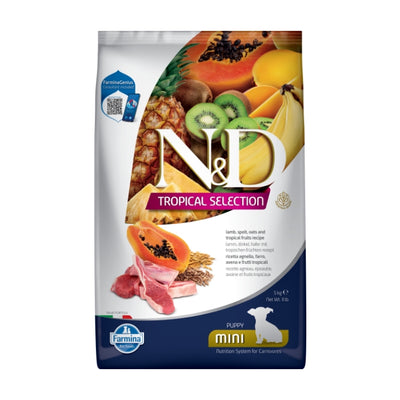 N&D Tropical Selection Kuzu Etli ve Tropikal Meyveli 5 Kg Mini Yavru Kuru Köpek Maması
