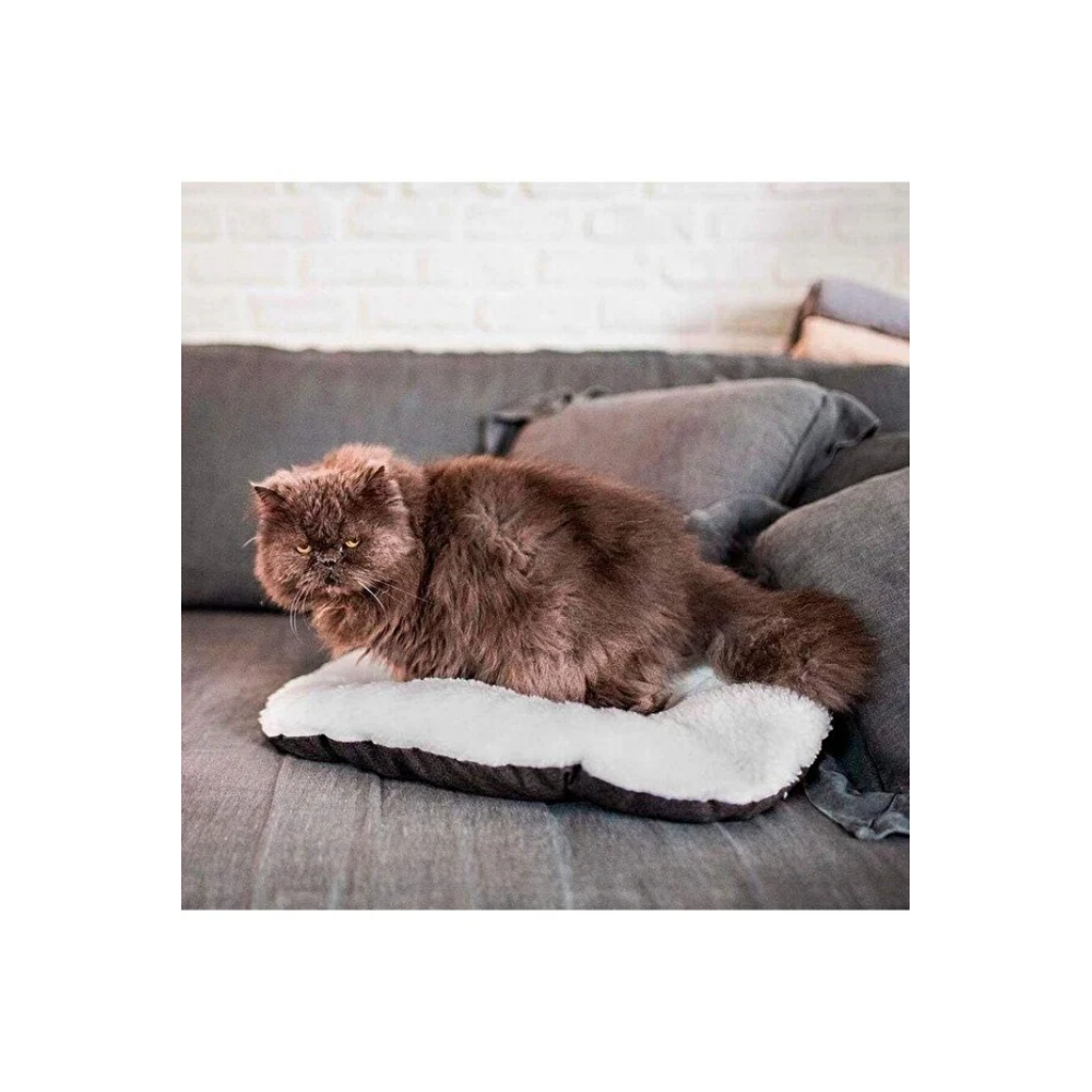 Ferplast Relax 55 Peluş Kedi ve Mini Irk Köpek Yatağı - Marrone Bej (55cm x 36cm)