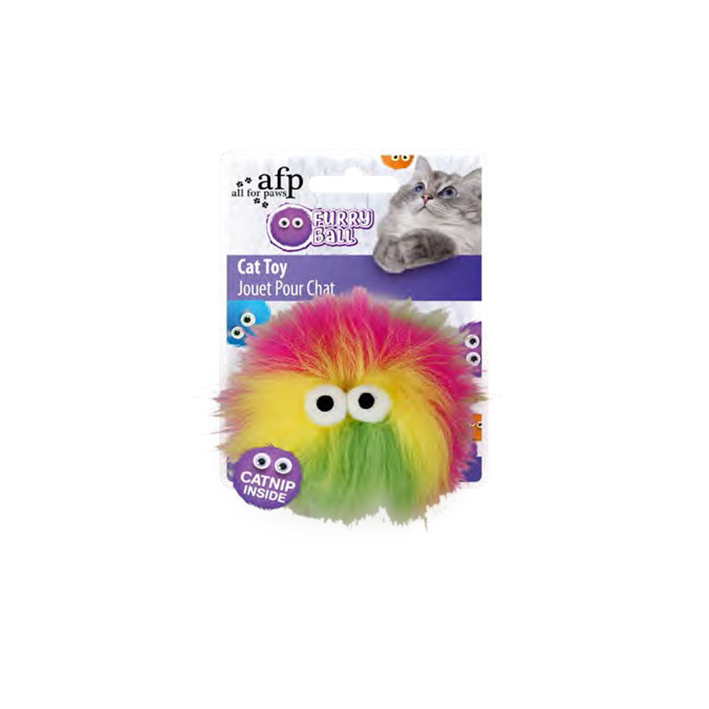 AFP Furry Ball-Fluffer Catnipli- Sarı 9,5x9x5x5cm