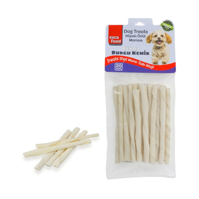 Esca Beyaz Burgu Kemik 12cm 20'li 100gr
