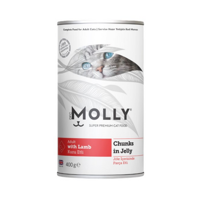 MOLLY Kuzu Etli Jöle İçerisinde Parça Etli Kedi Konserve 400Gr