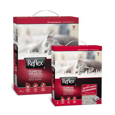 Reflex Active Carbon Granules (Aktif Karbon) Topaklanan Kedi Kumu Kırmızı 10L