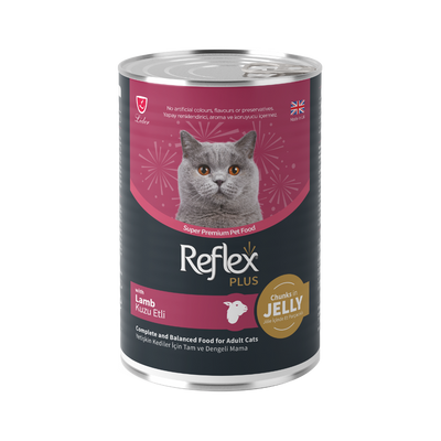 Reflex Plus Jöle İçinde Et Parçacıklı Kuzu Etli Yetişkin Kedi Maması 400gr