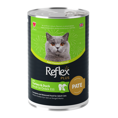 Reflex Plus Pate İçinde Et Parçacıklı Hindi Ve Ördek Etli Yetişkin Kedi Maması 395gr
