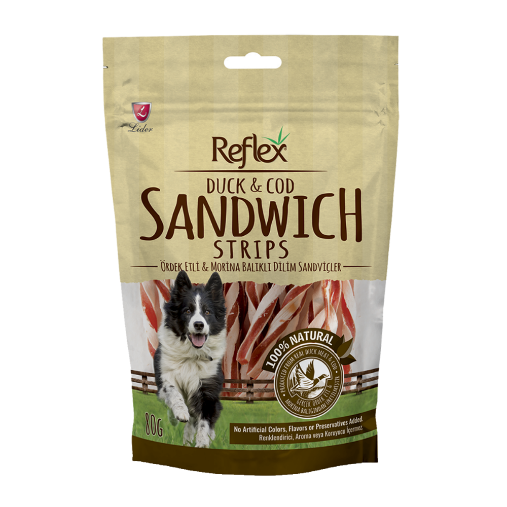 Reflex Ördek Sandviç Çubuk Köpek Kurutulmuş Et Ödülü 80gr