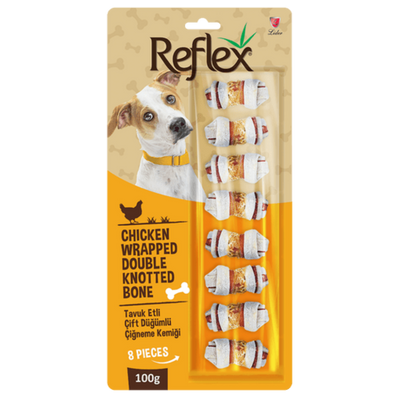 Reflex Tavuk Etli Çift Düğüm Kemik 8'li 100gr.