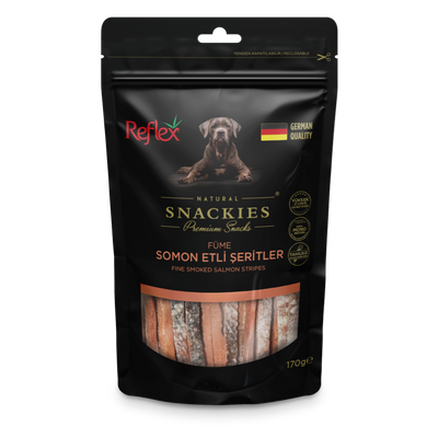 Reflex Snackies Füme Somonlu Şeritler Yetişkin Köpek Ödülü 170gr