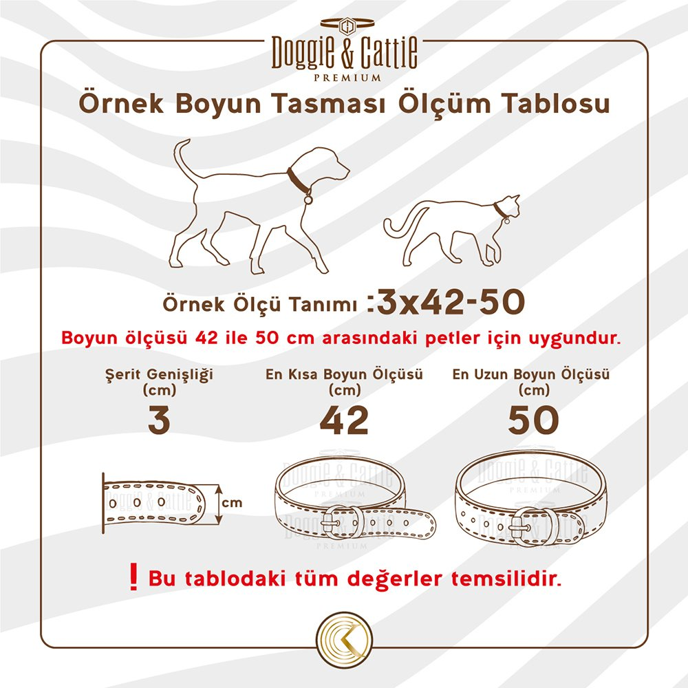 Doggie Güçlü Deri Boyun Tasması Siyah 4x57-65Cm