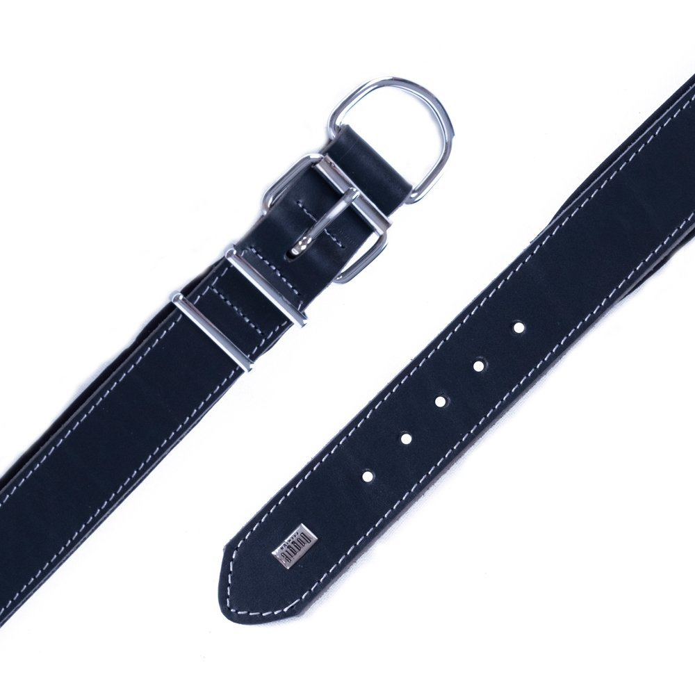 Doggie Güçlü Deri Boyun Tasması Siyah 4x52-60Cm