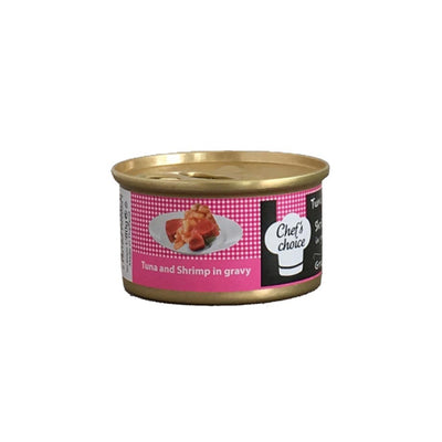 Chef'S Choice Ton Balıklı Etli Karidesli Soslu Kedi Konservesi 80gr