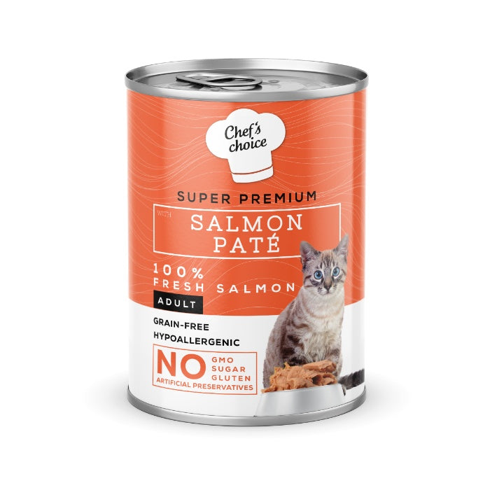 Chefs Choice Pate Salmon Somonlu Tahılsız Ezme Kedi Yaş Maması 400 Gr