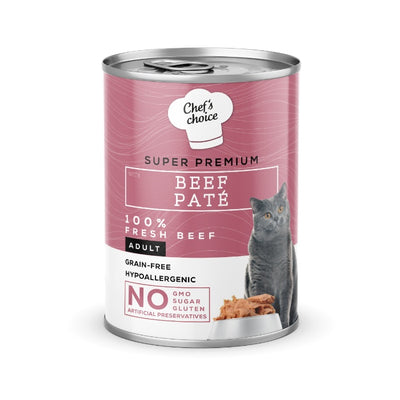 Chefs Choice Pate Beef Biftekli Tahılsız Ezme Kedi Yaş Maması 400 Gr