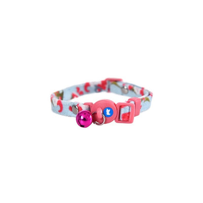 Zampa Lenado Çıngıraklı Emniyet Kilitli Kedi Boyun Tasması Açık Mavi 1x32 Cm