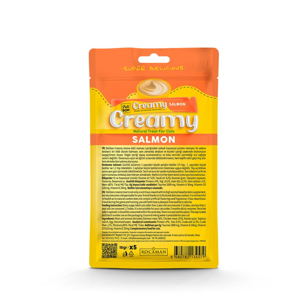 Delibon Creamy Ödül Maması Somonlu 15Gr 5Li Paket