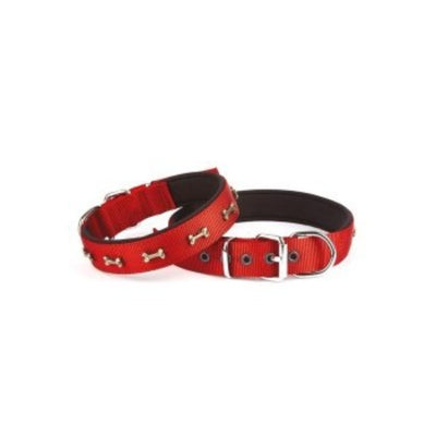Doggie Konfor Dokuma Kemikli Boyun Tasması Kırmızı 2,5X42-50Cm