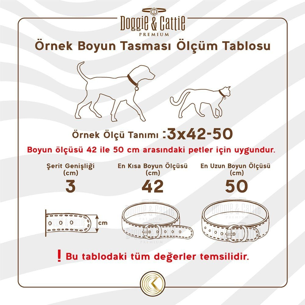 Doggie Konfor Dokuma Kemikli Boyun Tasması Haki 3X47-55Cm