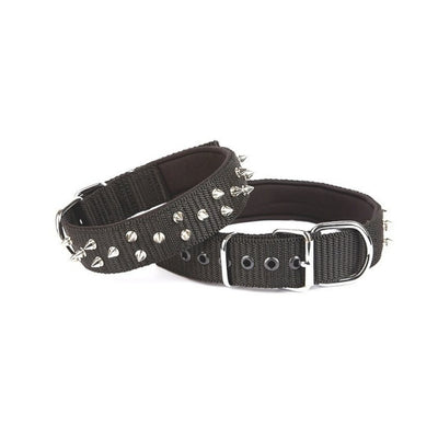 Doggie Konfor Dokuma Bol Çivili Boyun Tasması Siyah 4X52-60Cm