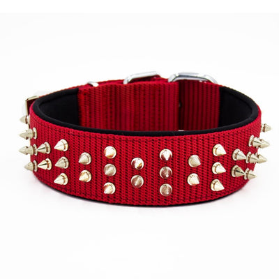 Doggie Konfor Dokuma Bol Çivili Boyun Tasması Kırmızı 5X50-60Cm