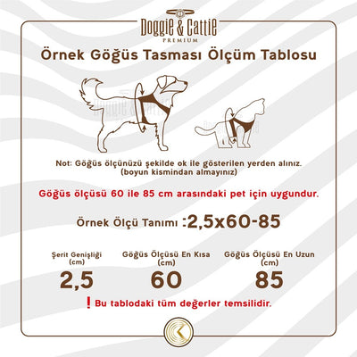 Doggie Konfor Dokuma Ronin Göğüs Tasması Haki 1,5X35-40Cm