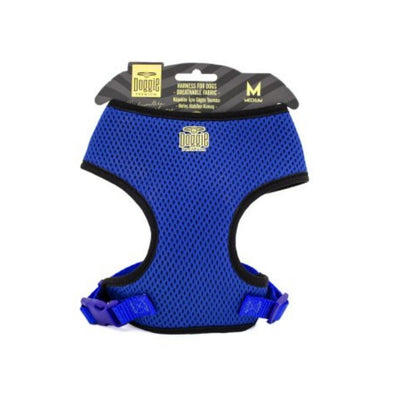 Doggie Havalı Dokumadan El Yapımı Küçük Irk Köpek Göğüs Tasması M-1,5x35-45cm - Royal Blue