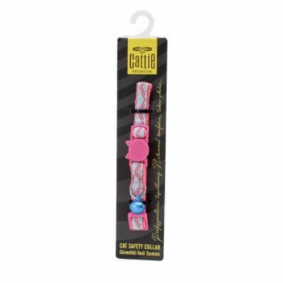 Cattie Desenli Kedi Boyun Tasması Pembe 1X15-25Cm