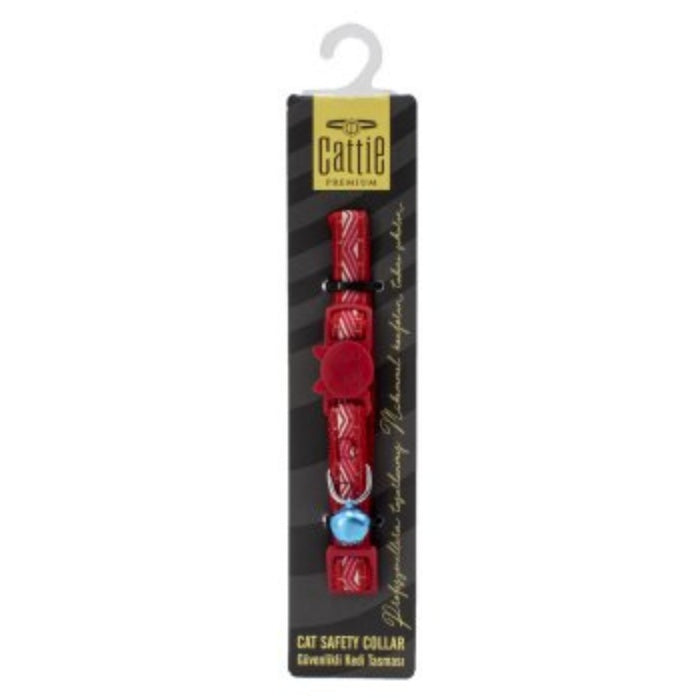Cattie Desenli Kedi Boyun Tasması Kırmızı 1X15-25Cm