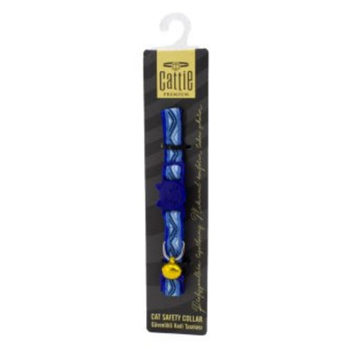 Cattie Desenli Kedi Boyun Tasması Royalmavi 1X15-25Cm