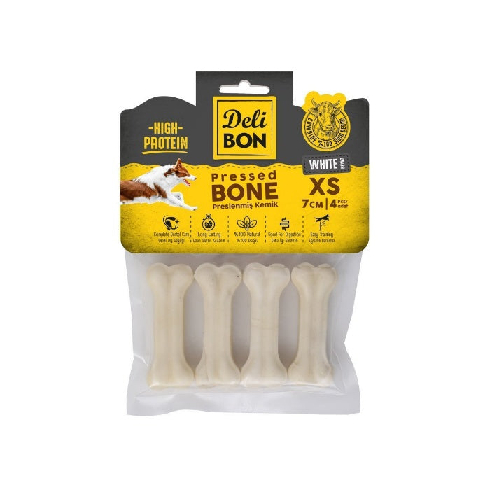 Delibon Deri Pres Kemik 7Cm Xs Boy 4Lü Paket Beyaz 7Cmx4Ad.