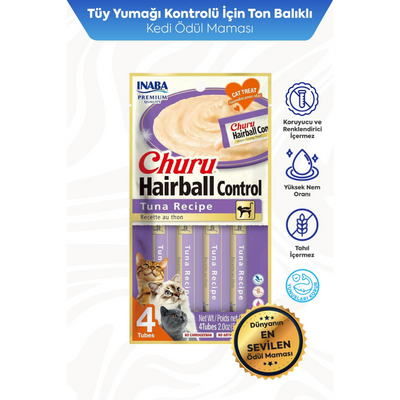 Inaba Ciao Churu Hairball -Tüy Yumağı Kontrollü- Ton Balıklı Ödül Maması