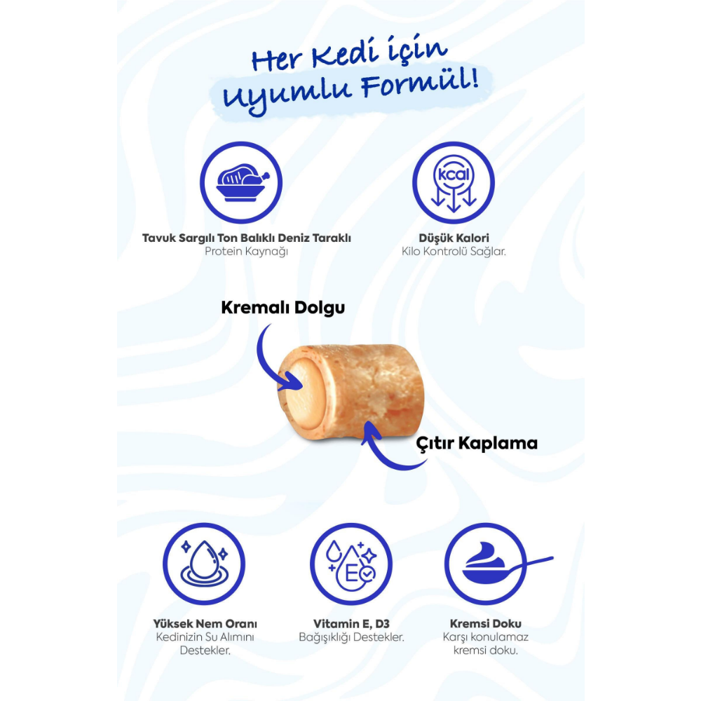 Inaba Ciao Churu Bites Tavuk Sargılı, Deniz Taraklı ve Ton Balıklı Kedi Ödül Maması 3 x 10 Gr