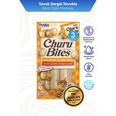 Inaba Ciao Churu Bites Tavuk Sargılı Kedi Ödül Maması 3 x 10 Gr
